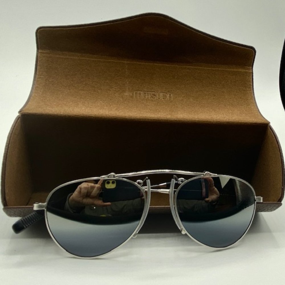 NIB Matsuda M3036 Silver Sunglasses w/Mirror Lens